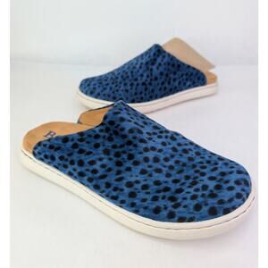 Born Zen Blue Black Cheetah Vegan Fabric Mule Slide 8M